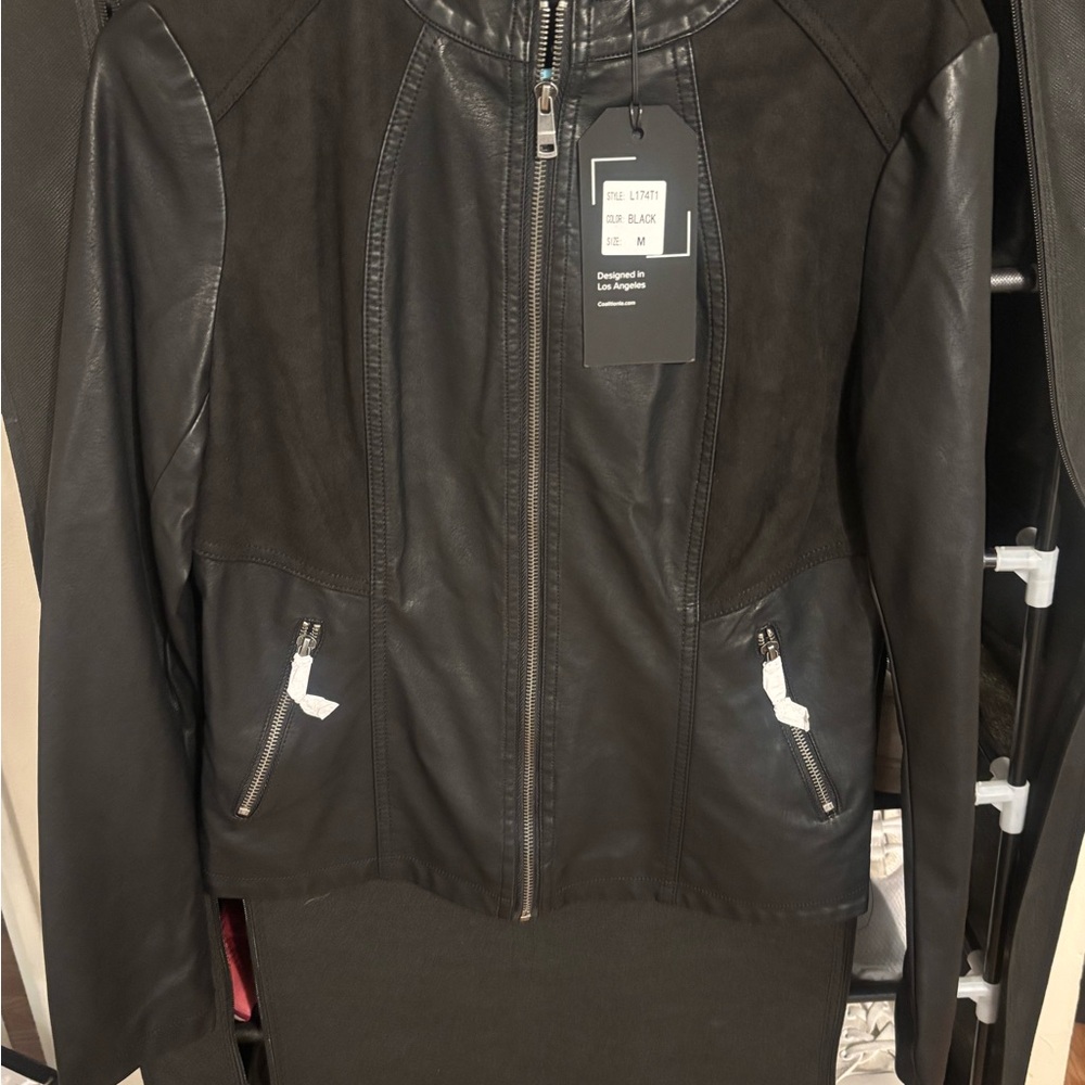 Women's Black Leather/suede Jacket